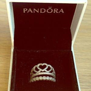 Hearts Tiara Ring, Clear CZ